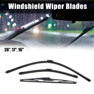 3 Pcs Front Rear Windscreen Wiper Blades for Peugeot 207 Hatchback 2006-2015 - Picture 1 of 7