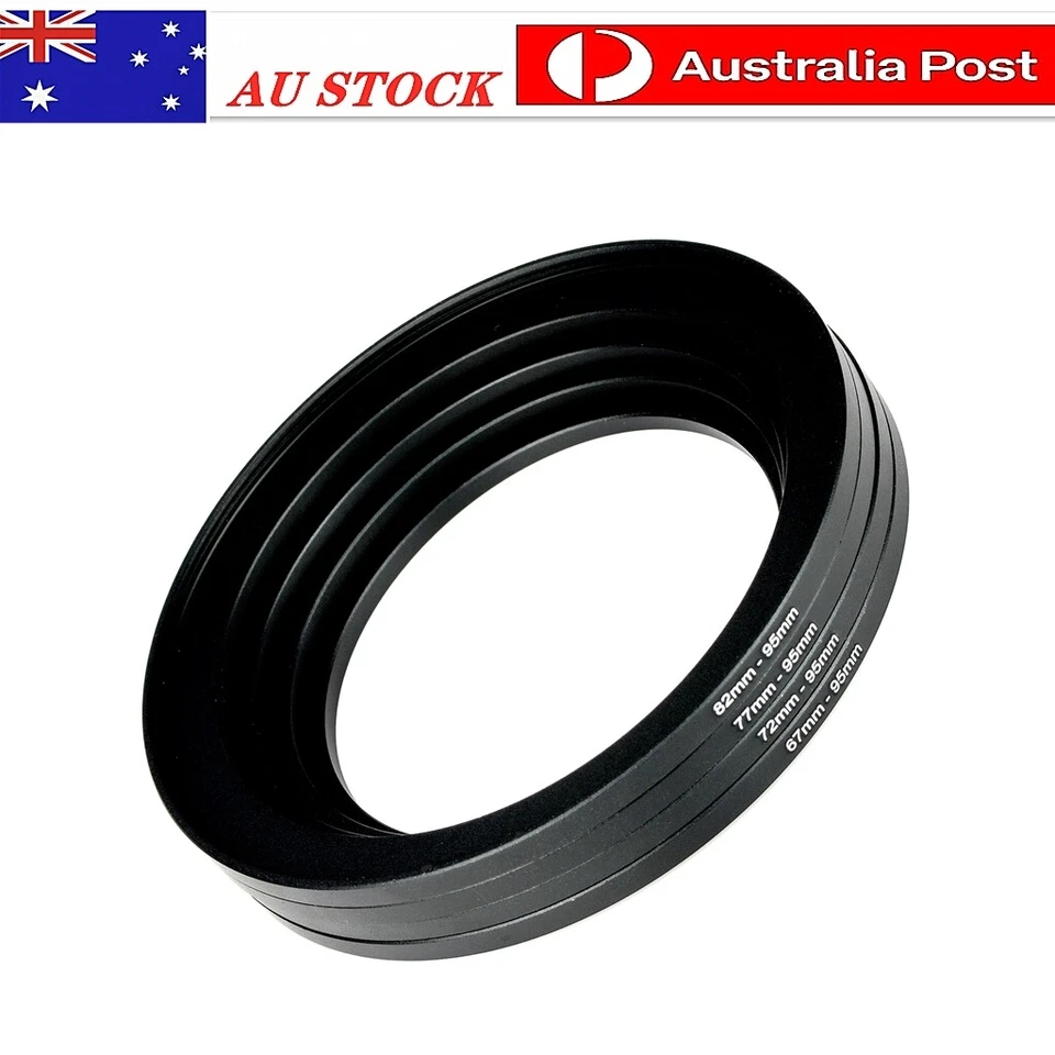 67-95mm,72-95mm,77-95mm,82-95mm 86-95mm,Step Up rings,95mm filter Size, - image 1 of 1