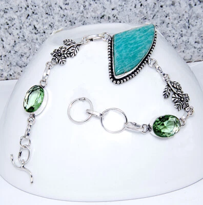 Damenarmband aufällige Armband Edelstein Amazonit Filled Sterling Silber 925 - Bild 1 von 2