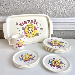 Vintage 1992 Barbie 10 Piece Plastic Partial Tea Set Made in USA Chilton Toys - Picture 1 of 7