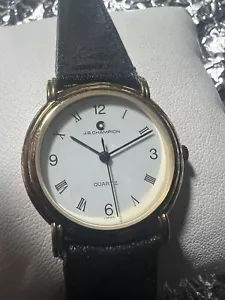 JB Champion Quartz ladies watch, White Face, Roman Number,31mm Case,BL/leather - Picture 1 of 10