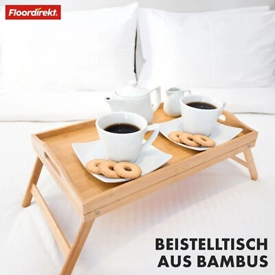 Utah Betttablett Serviertablett klappbare Füße Praktisch Stilvoll aus Bambus - Bild 1 von 4