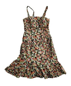 Kim Rogers ärmelloses mehrfarbiges gepunktetes Blattkleid mit Rüschen Größe 10 - Bild 1 von 7
