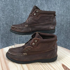 Thom McAn Boots Mens 10 Chukka Ankle Booties Brown Leather Moc Toe Casual - Picture 1 of 14