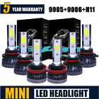 9005 9006 H11 Combo COB LED Headlight Fog Lamp Bulb White 6000K High Low Beam
