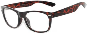 LEOPARD PRINT PATTERN GLASSES CLASSIC 80s VINTAGE RETRO CLEAR LENS SUNGLASSES - Picture 1 of 4
