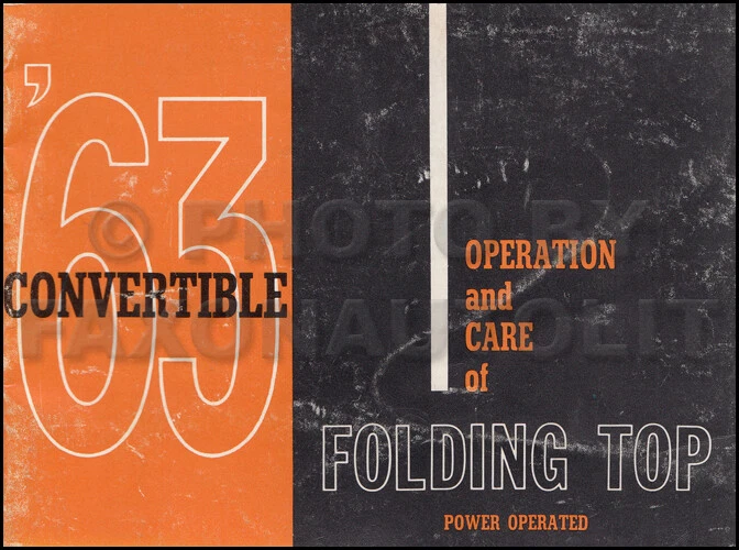 1963 Convertible Potenza Top Proprietari Manuale Impala Nova Buick Pontiac - Immagine 1 di 1