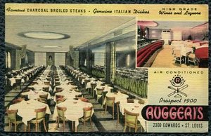 Ruggeris Restaurant St Louis Missouri mo linen postcard - Picture 1 of 2