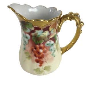 Pickard China Antique Small Pitcher Creamer Artist Signed Blaha Grapes Gold - Picture 1 of 8