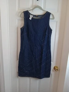 Maglione abito Carolina Blues Modest Denim taglia Medium borchie metallo - Foto 1 di 17