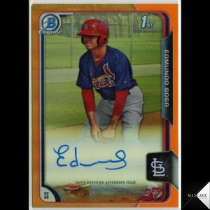 Edmundo Sosa RC Auto Rookie 2015 Bowman Chrome Orange Refractor #/25 Phillies