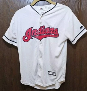 Majestic weiß Cleveland Indians Baseball Trikot Jugend Medium 10-12 genäht - Bild 1 von 2