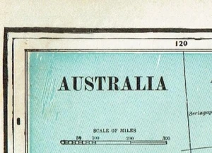 1901 True Antique Map Australia 11" X 14.5 Near Mint - Picture 1 of 2
