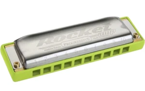Hohner Armonica a Bocca Rocket Progressive Amp C in Do Ance Ottone Amplificabile - Foto 1 di 7