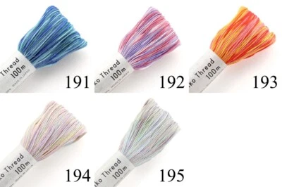 New !  Pastel Mix Sashiko thread 100M Olympus Pastel color Japanese floss - Image 1 of 4