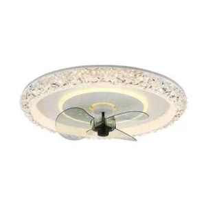 Bella Depot 20 in Crystal White Ceiling Fan LED Light Fandelier w/ Remote - Picture 1 of 1