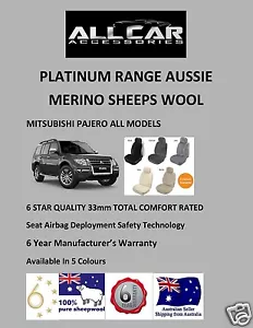 Mitsubishi Pajero Sheepskin Car Seatcovers,6 Star Luxury, 5 Colours ,Airbag safe - Picture 1 of 11