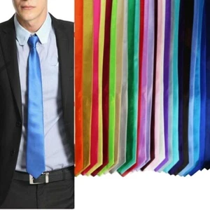 Mens Plain Solid Colour Neck Tie Necktie Wedding And Business Work 8cm Ties 8cms - Picture 1 of 62