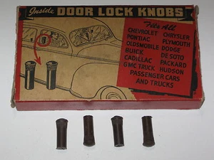 30'S 40'S 50'S OLDSMOBILE CADILLAC GMC SET OF 4 DOOR LOCK KNOBS BOX NOT INCLUDED - Picture 1 of 6