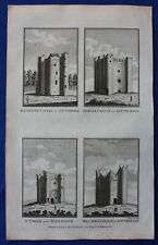 Original antique print IRELAND, IRISH CASTLES, DARVER, LOUTH, BOSWELL, 1786