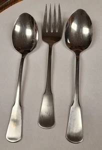 Tenedor grande para servir cubiertos de acero inoxidable Oneida, 2 cucharas, estilo colonial, usado - Imagen 1 de 3