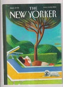 The New Yorker August 11 & 18, 2014 Siesta Cover, The Crooked Ladder, Hear This, - Imagen 1 de 2