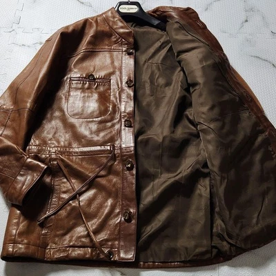 Difficult to obtain✨L equivalent BALLY Leather jacket Lamb leather Mao color - Image 1 of 4