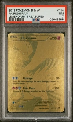 2013 POKEMON B&W LEGEND TREASURES #114 FULL ART/RESHIRAM PSA 7 - Image 1 of 2
