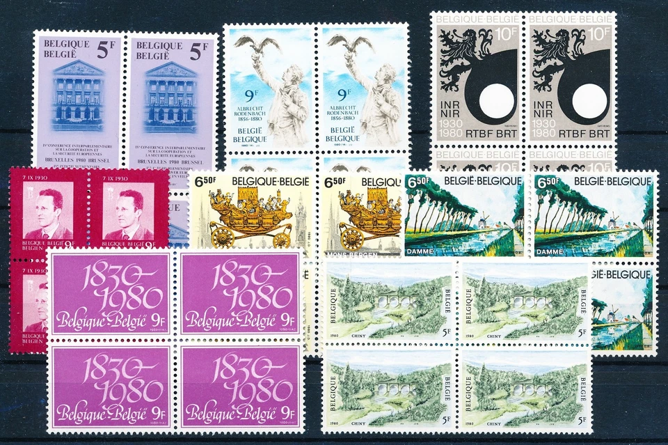 LS63193 Belgium mixed thematics blocks of 4 MNH - Image 1 of 1