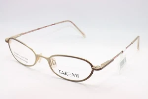 NEW TAKUMI T9539 GOLD BROWN AUTHENTIC DESIGNER FRAMES EYEGLASSES 46-17 - Picture 1 of 4