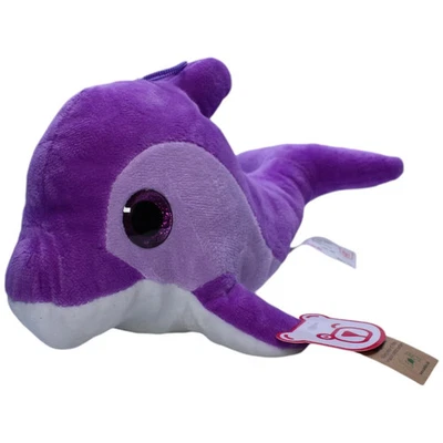 Landahl & Baumann Delfin mit Glitzeraugen, lila Kuscheltier 30cm Neu