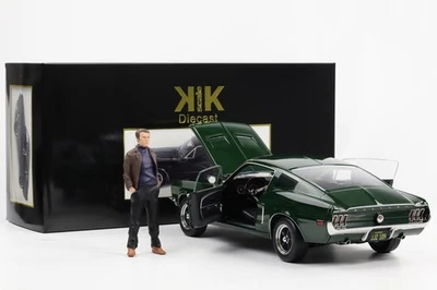 1:12 KK Scale Ford Mustang GT Fastback Bullitt 1968 With Figure Green Movie Car - Image 1 of 4