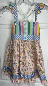 Youth Girl Sz 6 MATILDA JANE Lets go together Bunny Up Knot Dress Easter Pastel - Picture 1 of 13
