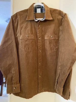 Chaqueta Camisa Brooks Brothers Pana Para Hombre Talla L Marrón Oeste Exterior Elastizada Foto 1 de 4