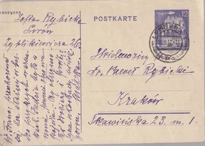 1942 Poland Germany General Government Postcard To Krakaw - Picture 1 of 2