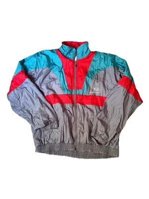 Vintage Sergio Tacchini Windbreaker Jacket 90s Geometric Nylon 46 - Image 1 of 4