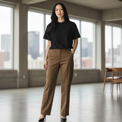 JM Collection Light Brown Career Pants. Size 6. Office Business. Easy Care. Zip - Image 1 of 4