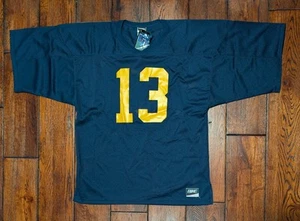Camiseta de fútbol vintage Bike Michigan colores azul y malla de maíz #13 talla XL - NUEVA CON ETIQUETAS - Imagen 1 de 15