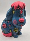 Vintage Psychedelic Puppy Dog Bank Flower Power 1970