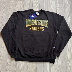 Wright State Raiders Spellout Crewneck Sweatshirt Mens M Champion Black Pullover - Picture 1 of 10