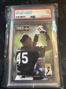 1994 MICHAEL JORDAN PSA 7 ROOKIE COLLECTORS CHOICE BASEBALL CARD - Picture 1 of 2