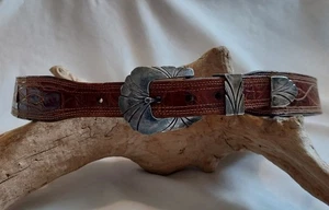 Sterling Native E Tom Buckle Set Vintage Dooney Alligator Belt Size 36  *Custom* - Bild 1 von 17