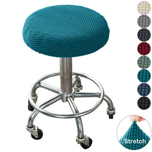 Rollhocker Stretchhusse Drehhocker Barhocker Stuhlbezug Arbeitsstuhl Stuhlhusse - Bild 1 von 25