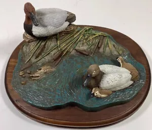 Charles Earnhardt Carolina Sammlung Leinwand Rückseite Entenfamilie bemalt Skulptur - Bild 1 von 16