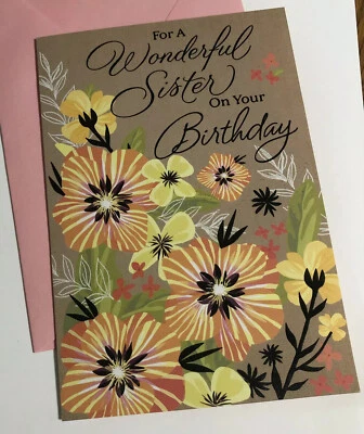 JOYFULLY YOURS Happy Birthday For A Wonderful Sister 5”x7” Religious Greeting Card