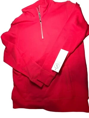 Christine Alexander Mediana ROJA Algodón Sudadera Bolsillos Deporte Alegría Vacaciones Tr Foto 1 de 4