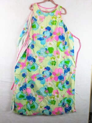 Maxi Vestido Vintage Hale Aloha Floral Sin Mangas Hecho a Medida Foto 1 de 4