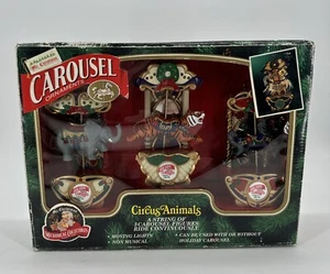 VTG 1993 Mr. Christmas Carousel Ornaments Circus Animals Animated Lights NEW - Picture 1 of 8