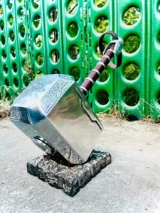 Thor Hammer Avengers Legend Props Mjolnir Réplica Completa de Martillos de Metal con Soporte - Imagen 1 de 3