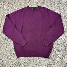 Vintage Eddie Bauer Womens Knit Sweater Medium Purple 100% Cotton Heavyweight